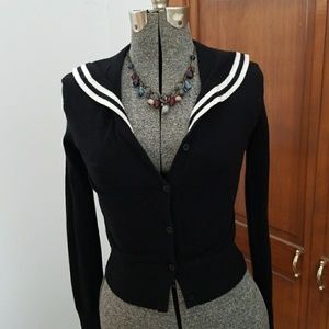 Black and white rockabilly cardigan